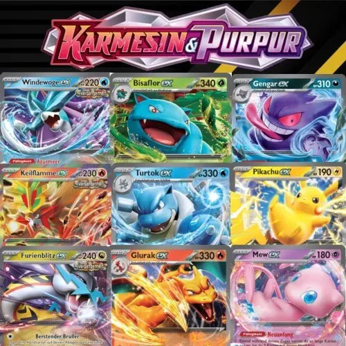 Pokemon Geschenk Set: 5x zufällige EX Karten aus Karmesin & Purpur  Deutsch0