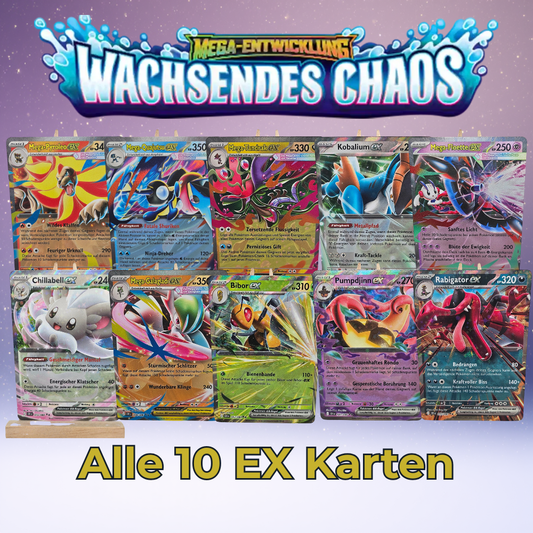 Alle 10 Double Rare Karten aus Wachsendes Chaos: Pyroleo Quajutsu Tandrak Kobalium Floette hillabell Galagladi Bibor Pumpdjin Rabigator